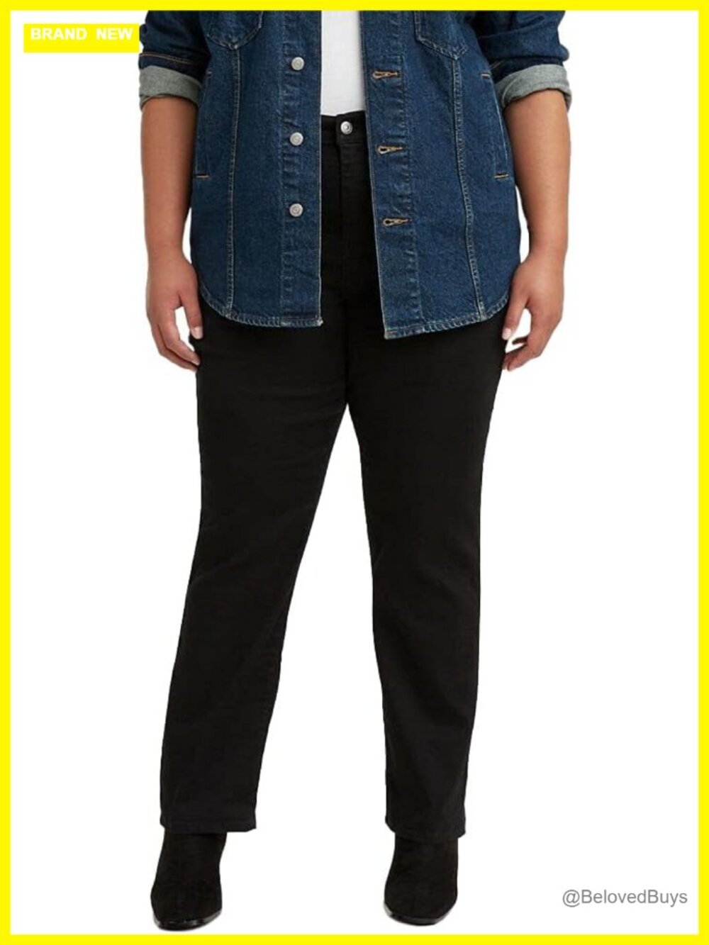 724 High Rise Straight Jeans Plus Size Mid Stretch Denim Straight Leg Women's